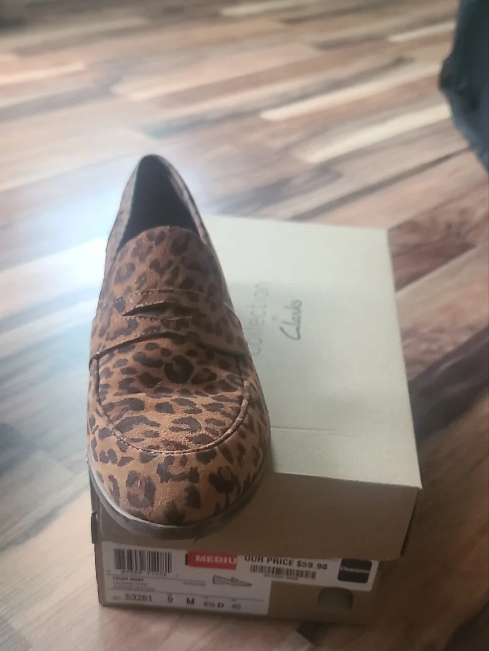 Clarks Leopard Print Slip-On Loafer - Brown